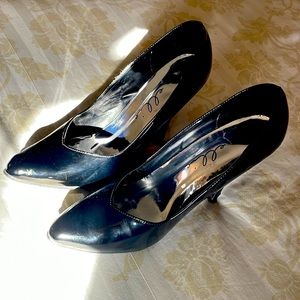 Drag paten leather stiletto heels